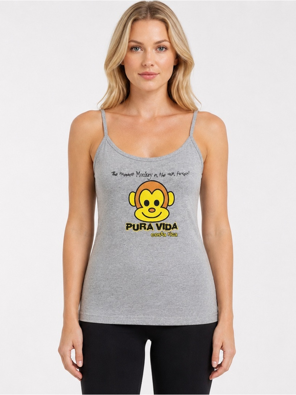 Rana Tropic "Pura Vida Costa Rica" Monkey Spaghetti Strap Tank Top Size Jr XL